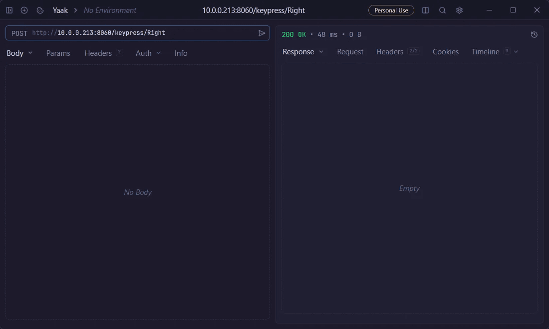 Using Yaak, an API tester, to test Roku's ECP